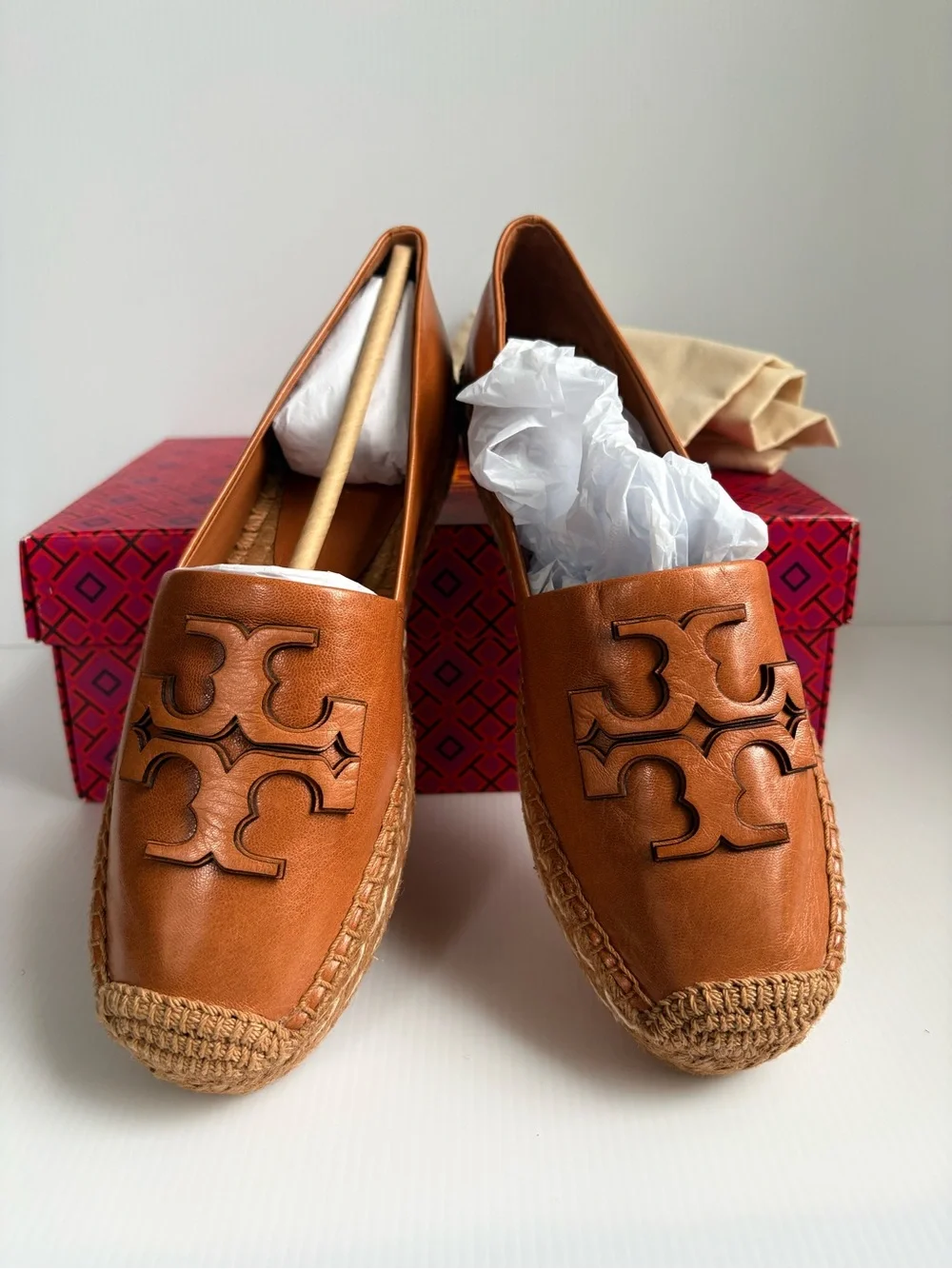 Tory Burch Women's INES Platform Espadrilles Tan 8.5 NIB